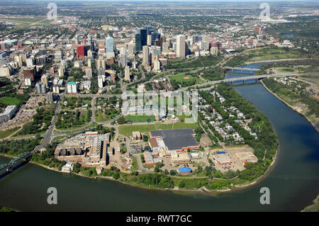 Antenne, North Saskatchewan River, Edmonton, Alberta Stockfoto