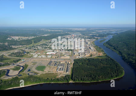 Antenne, Clearwater River, Fort McMurray, Alberta Stockfoto