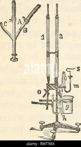 Die Elemente der physiologischen Physik die Elemente der physiologischen Physik: eine Übersicht über die elementaren Fakten, Prinzipien und Methoden der Physik und ihre Anwendungen in der Physiologie elementsofphysio 00 mgre Jahr: 1884 236 physiologischen Physik. [Kap. XXI. Art des Studierens und registrieren die Bewegungen des Herzens unter wechselnden Bedingungen. Der Frosch - Herz Apparat von Ludwig und Schüler bietet eine wertvolle und interessante bedeutet, das Studium der Herzen, ein Mittel, nicht sehr weit in diesem Land bekannt. Das Gerät ist in Abb. 1 gezeigt. 114. Es besteht aus zwei Schläuchen (1 und 2) Ähnlich der Büretten Stockfoto