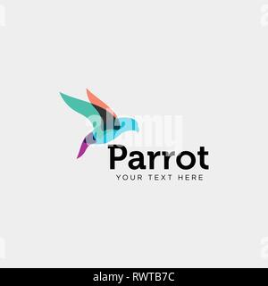 Parrot oder fliegenden Vogel Rechnungswesen, finanzielle kreative logo template Vector Illustration mit Business Card-Vektor Stock Vektor