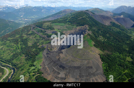 Antenne, Teck Coal Mine, Sparwood, BC Stockfoto