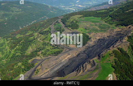 Antenne, Teck Coal Mine, Sparwood, BC Stockfoto