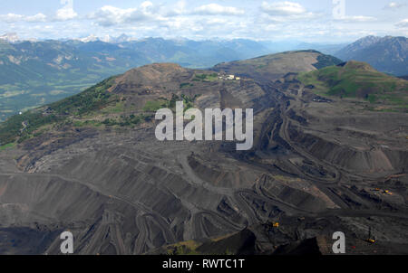 Antenne, Teck Coal Mine, Sparwood, BC Stockfoto