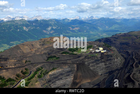 Antenne, Teck Coal Mine, Sparwood, BC Stockfoto