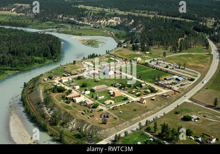 Antenne, Fort Steele NHS, Kootenay River, Cranbrook, BC Stockfoto