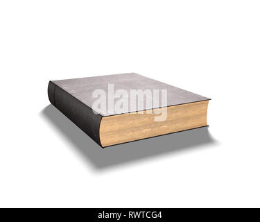 Geschlossen altes Buch, weiß, 3-D-Darstellung isoliert. Stockfoto