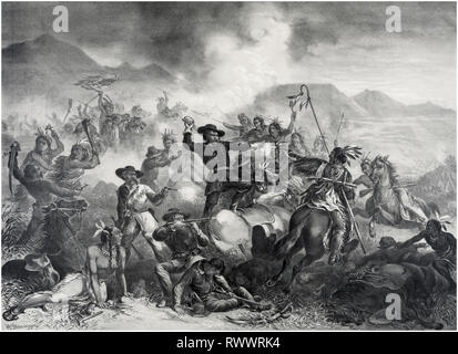 General Custer's Tod Kampf, die Schlacht am Little Big Horn (Custer's Last Stand), C. 1878, Drucken von Henry Steinegger Stockfoto