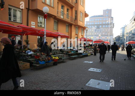 Dolac-markt in Zagreb Stockfoto