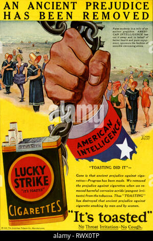 1920er Jahren USA Lucky Strike Magazin Anzeige Stockfoto