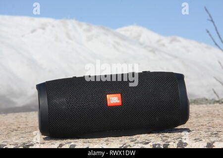 JBL boomt mit Mt. hermon im Hintergrund im schönen Norden Israels. Stockfoto