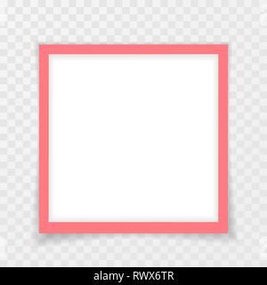 Retro pink Foto Rahmen mit Schatten. Vector Illustration. Stock Vektor