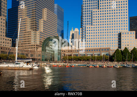 World Financial Center büro Gebäude im Finanzdistrikt von Manhattan. World Financial Center. Wintergarten Atrium Brookfield auf die N Stockfoto