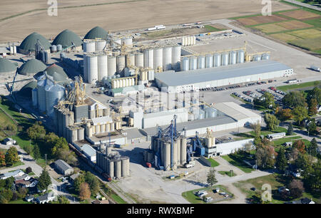 Antenne, Parrish & Heimbecker Grain Handling, Hensall, Ontario Stockfoto