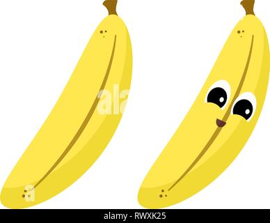 Cute einfachen Vektor Banana Abbildung Charakter Stock Vektor