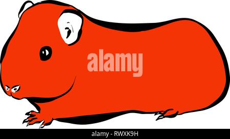 Einfache Cartoon Meerschweinchen Illustration Vektor Stock Vektor