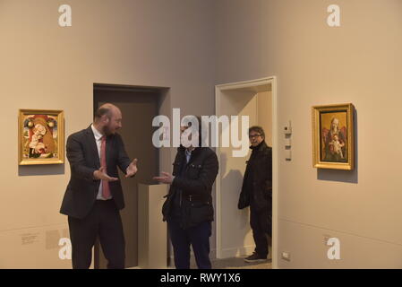 Foto Tiziano Manzoni/LaPresse 27/02//2019 Bergamo, ItaliaCronaca Daniele Belotti Onorevole Lega Nord con Dario violi M5S Stockfoto