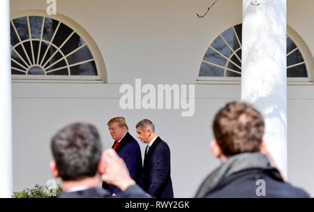 Washington, United States. 07 Mär, 2019. Präsident Donald Trump, Links, trifft sich mit dem tschechischen Premierminister Andrej Babis im Weißen Haus in Washington, USA, 7. März 2019. Credit: Roman Vondrous/CTK Photo/Alamy leben Nachrichten Stockfoto
