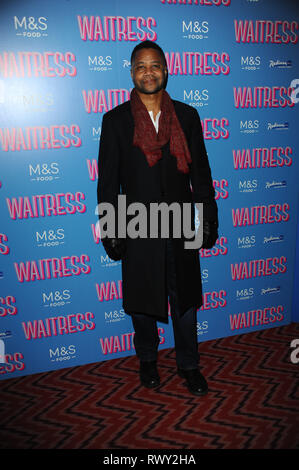 London, Großbritannien. 7 Mär, 2019. Cuba Gooding Jnr während der Kellnerin drücken Sie die Nacht im Adelphi Theatre auf The Strand London gesehen. Credit: Terry Scott/SOPA Images/ZUMA Draht/Alamy leben Nachrichten Stockfoto