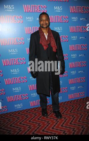 London, Großbritannien. 7 Mär, 2019. Cuba Gooding Jnr während der Kellnerin drücken Sie die Nacht im Adelphi Theatre auf The Strand London gesehen. Credit: Terry Scott/SOPA Images/ZUMA Draht/Alamy leben Nachrichten Stockfoto