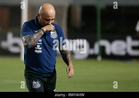 SP - Sao Paulo - 07/03/2019 - Brasilien 2019 Schale, Santos x Amerika-RN-abay Santos Trainer während Match gegen Amerika - RN an Pacaembu-stadion für die Copa do Brasil 2019 Meisterschaft. Foto: Marcello Zambrana/AGIF Stockfoto