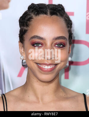 WESTWOOD, Los Angeles, CA, USA - 07. März: Schauspielerin Hayley Gesetz kommt an der Los Angeles Premiere von lionsgate's 'fünf Fuß Apart' im Fox Bruin Theater am 7. März 2019 in Westwood, Los Angeles, Kalifornien, USA. (Foto von Xavier Collin/Image Press Agency) Stockfoto
