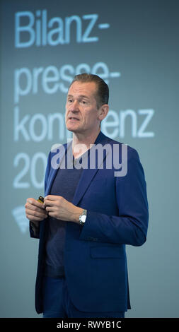 Vorsitzender der Geschäftsführung Dr. Mathias Doepfner Jahrespressekonferenz 2019 der Axel Springer SE in Berlin, Deutschland am 07.03.2019. | Verwendung weltweit Stockfoto