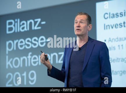 Vorsitzender der Geschäftsführung Dr. Mathias Doepfner Jahrespressekonferenz 2019 der Axel Springer SE in Berlin, Deutschland am 07.03.2019. | Verwendung weltweit Stockfoto