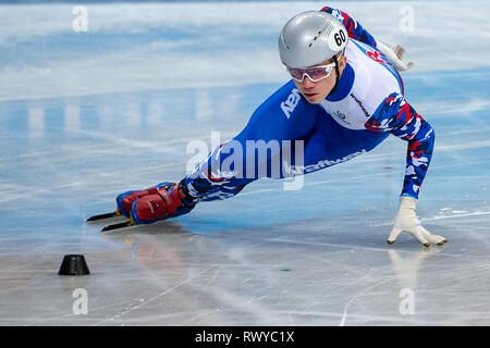 Sofia, Bulgarien. 8. Mär 2019. ISU World Short Track Speed Skating Championships Alexander Shulginov Credit: Orange Bilder vof/Alamy leben Nachrichten Stockfoto