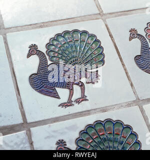 Peacock Fliesen Stockfoto