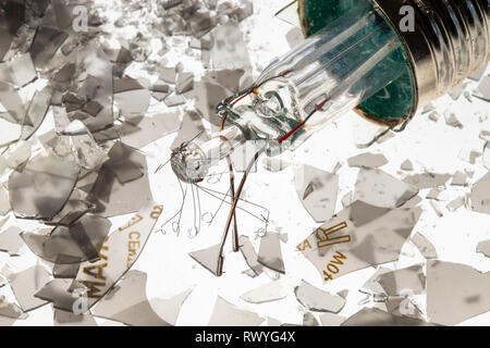 Blind Lampe, gebrochen, ausgebrannt, geblasen, Stockfoto