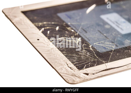 IPad, mit zerstört, beschädigt, Stockfoto