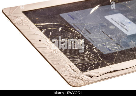 IPad, mit zerstört, beschädigt, Stockfoto