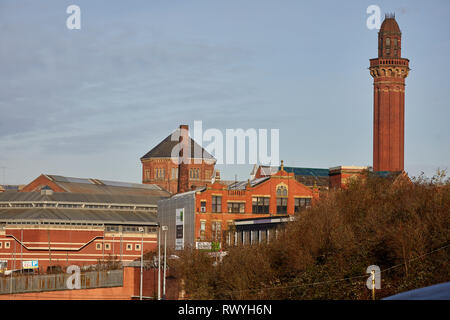 Denkmalgeschützte HMP Ihrer Majestät Gefängnis high-security Männer Gefängnis als strangeways von Alfred Waterhouse ausgelegt sind, Stockfoto