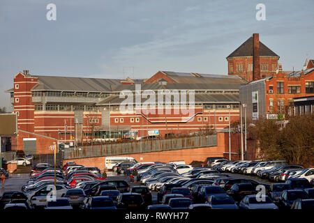 Denkmalgeschützte HMP Ihrer Majestät Gefängnis high-security Männer Gefängnis als strangeways von Alfred Waterhouse ausgelegt sind, Stockfoto