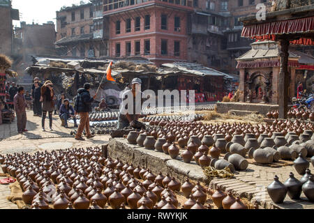 Keramik-Platz in Bhaktapur, Nepal Stockfoto