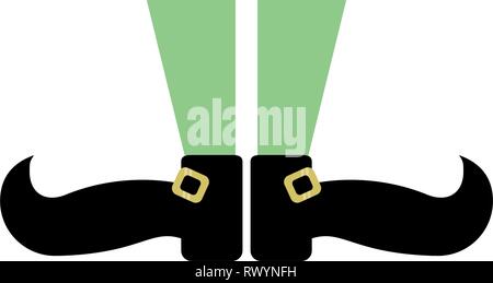 St. Patricks elf Stiefel Cartoon Stock Vektor