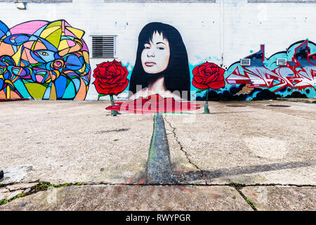 Graffiti durch einige talentierte Künstler in der Innenstadt von Houston, TX Stockfoto