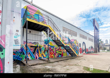 Graffiti durch einige talentierte Künstler in der Innenstadt von Houston, TX Stockfoto