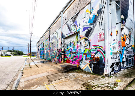 Graffiti durch einige talentierte Künstler in der Innenstadt von Houston, TX Stockfoto