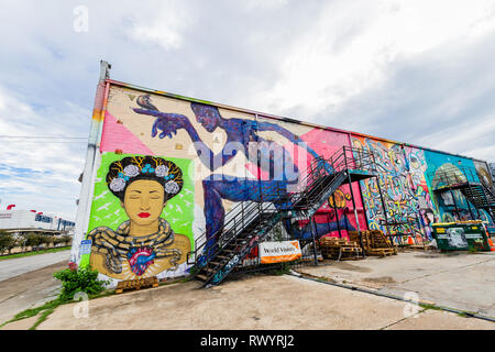 Graffiti durch einige talentierte Künstler in der Innenstadt von Houston, TX Stockfoto