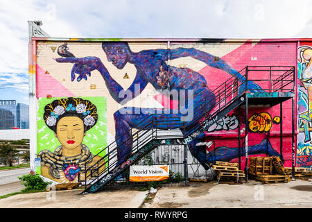 Graffiti durch einige talentierte Künstler in der Innenstadt von Houston, TX Stockfoto