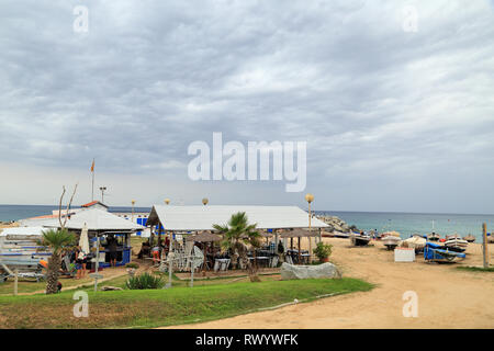 Chiringuito Restaurant El Petit Moll, Vilassar Stockfoto