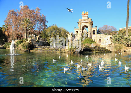 Cascada del Parc de la Ciutadella, Barcelona Stockfoto