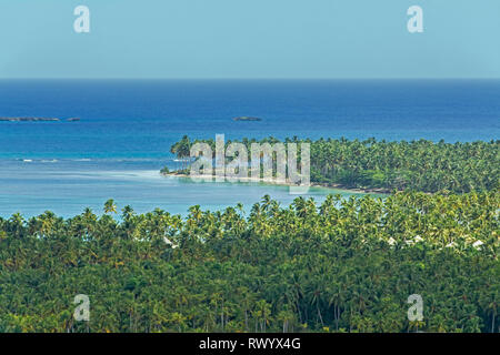 Ansicht der Coson Bay. Las Terrenas Dominikanische Republik. Stockfoto