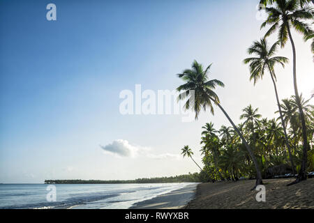 Coson Strand ist einer der schönsten Strände von Las Terrenas, wo Sie eine Vielzahl an Restaurants, Bars und Hotels, wo Sie spen finden können Stockfoto