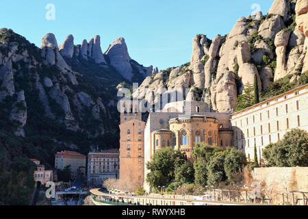 Abtei von Kloster Montserrat, Santa Maria de Montserrat, Katalonien, Spanien Stockfoto