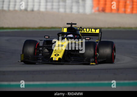 Montmelo, Barcelona - Spanien. 28 Uhr Februar 2019. Daniel Ricciardo von Australien fahren die (3) Renault Sport Formel 1 Team RS 19 auf Spur während der F1-W Stockfoto