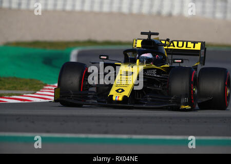 Montmelo, Barcelona - Spanien. 28 Uhr Februar 2019. Daniel Ricciardo von Australien fahren die (3) Renault Sport Formel 1 Team RS 19 auf Spur während der F1-W Stockfoto