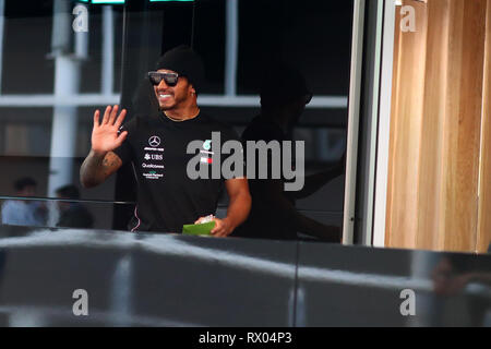 Montmelo, Barcelona - Spanien. 28 Uhr Februar 2019. Lewis Hamilton Großbritannien und MERCEDES AMG PETRONAS-F1-Team während der F1 Winter Testen Stockfoto