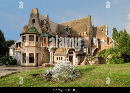 Haus der Eulen "Casina delle Civette" 1840 erbaut von Giuseppe Jappelli in der Villa Torlonia, Rom, Italien Stockfoto